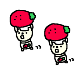 Bear love strawberry. sticker #10378293