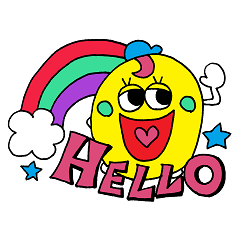 Colorful pop message sticker