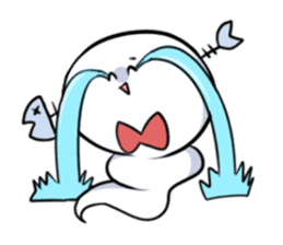 Intimidating to  cute ghost sticker #10380830