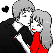 Manga couple in love 2 sticker #10382041