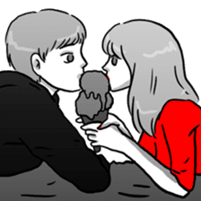 Manga couple in love 2 sticker #10382048
