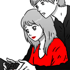 Manga couple in love 2 sticker #10382049