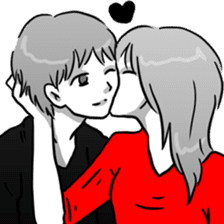 Manga couple in love 2 sticker #10382070