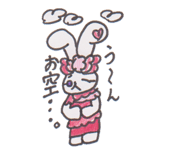 ribbon rabbit rabbit sticker #10389907