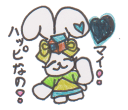ribbon rabbit rabbit sticker #10389909