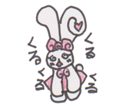 ribbon rabbit rabbit sticker #10389912