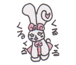 ribbon rabbit rabbit sticker #10389912