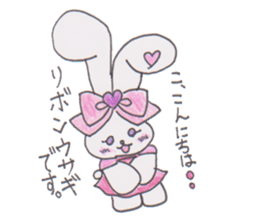 ribbon rabbit rabbit sticker #10389923