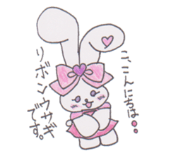 ribbon rabbit rabbit sticker #10389923