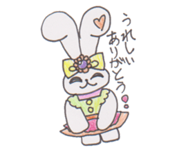 ribbon rabbit rabbit sticker #10389924
