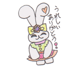ribbon rabbit rabbit sticker #10389924