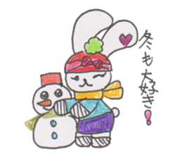 ribbon rabbit rabbit sticker #10389926