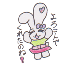 ribbon rabbit rabbit sticker #10389928