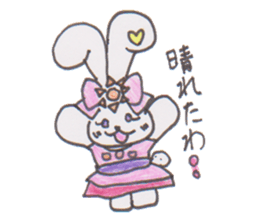 ribbon rabbit rabbit sticker #10389931