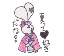 ribbon rabbit rabbit sticker #10389937