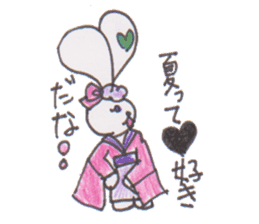 ribbon rabbit rabbit sticker #10389937