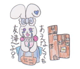 ribbon rabbit rabbit sticker #10389943