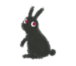 Little Black Rabbit Mofu. sticker #10394144