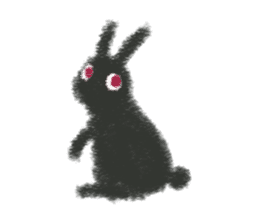 Little Black Rabbit Mofu. sticker #10394144