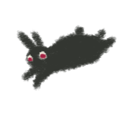 Little Black Rabbit Mofu. sticker #10394146