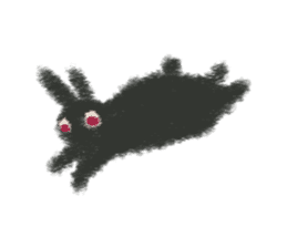 Little Black Rabbit Mofu. sticker #10394146