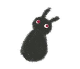 Little Black Rabbit Mofu. sticker #10394148