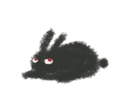 Little Black Rabbit Mofu. sticker #10394149