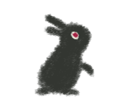 Little Black Rabbit Mofu. sticker #10394150