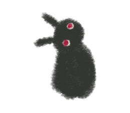 Little Black Rabbit Mofu. sticker #10394151