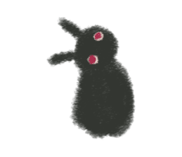 Little Black Rabbit Mofu. sticker #10394151