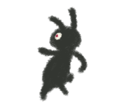 Little Black Rabbit Mofu. sticker #10394152