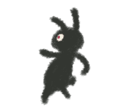 Little Black Rabbit Mofu. sticker #10394152