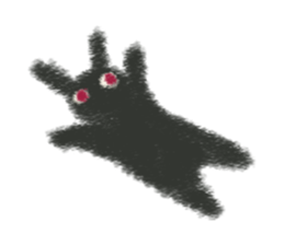 Little Black Rabbit Mofu. sticker #10394153