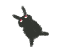 Little Black Rabbit Mofu. sticker #10394154