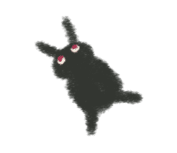 Little Black Rabbit Mofu. sticker #10394154