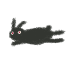 Little Black Rabbit Mofu. sticker #10394155