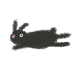 Little Black Rabbit Mofu. sticker #10394155