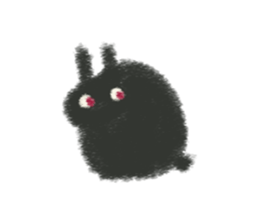 Little Black Rabbit Mofu. sticker #10394156