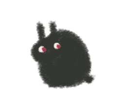 Little Black Rabbit Mofu. sticker #10394156