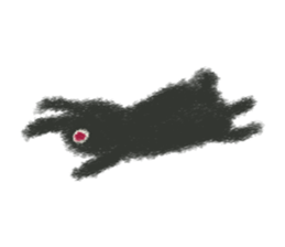 Little Black Rabbit Mofu. sticker #10394157