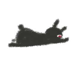 Little Black Rabbit Mofu. sticker #10394159