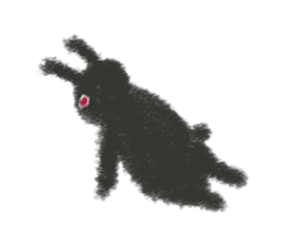 Little Black Rabbit Mofu. sticker #10394160