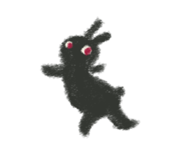 Little Black Rabbit Mofu. sticker #10394161
