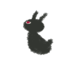 Little Black Rabbit Mofu. sticker #10394162