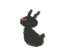 Little Black Rabbit Mofu. sticker #10394162