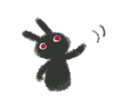 Little Black Rabbit Mofu. sticker #10394163