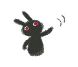 Little Black Rabbit Mofu. sticker #10394163