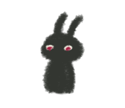 Little Black Rabbit Mofu. sticker #10394164