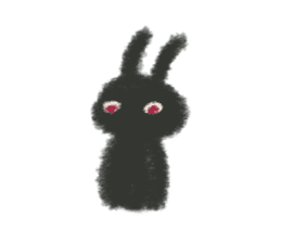 Little Black Rabbit Mofu. sticker #10394164