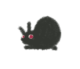 Little Black Rabbit Mofu. sticker #10394165